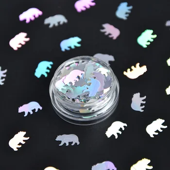 Festival Occasion customized new Bulk bear shape glitter 1Kg For glitter nail crafts