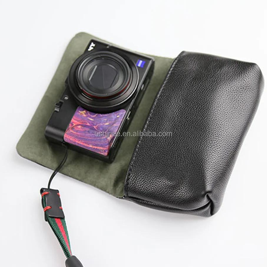 Genuine Leather Mini Small Camera Soft Bag Case for Sony Canon Digital Camera DC