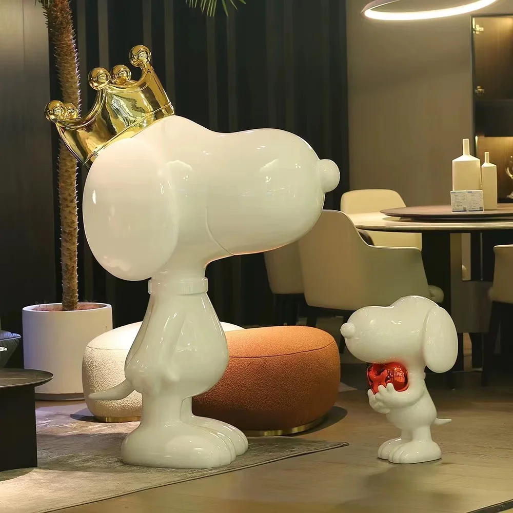 Customizable Life-Size Snoopy Statue Factory-Built Cartoon Anime Model for Home Decor Made Resin Fiberglass Artificial Style