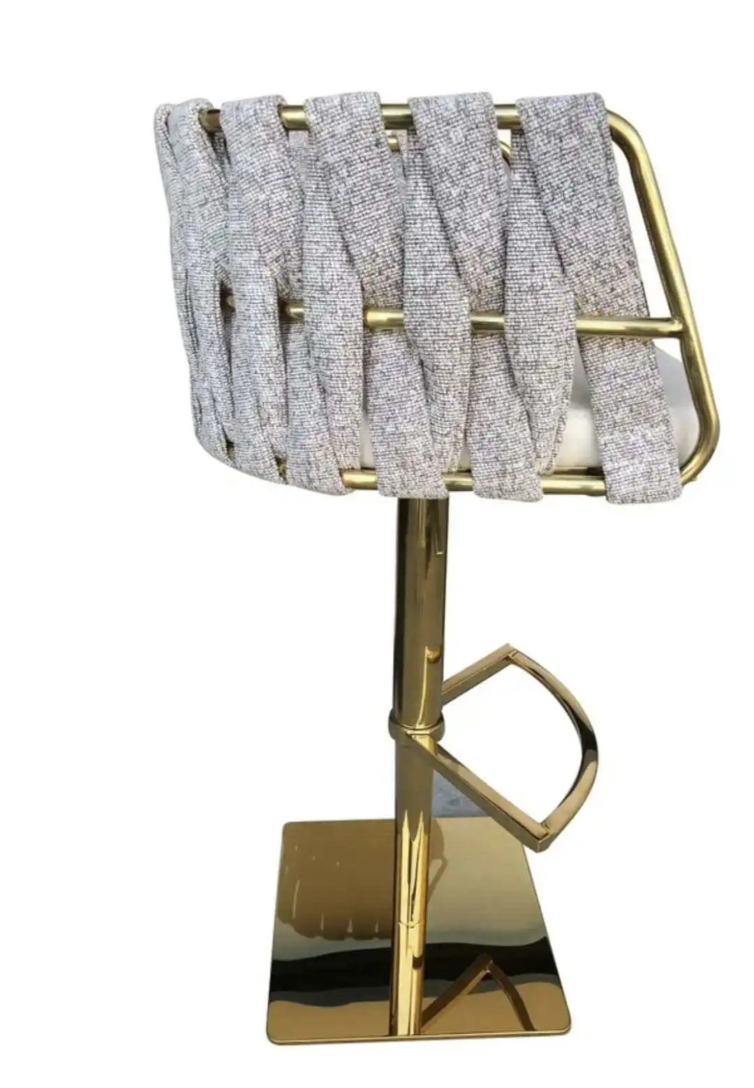 Factory Direct Price Modern Design Adjustable Height Swivel Counter Chair Hotel Restaurant Bar Stool With Rope Seat Commercial