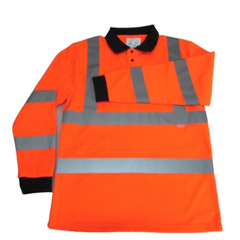 EN High Visibility Reflective Breathable Long Sleeve Construction Security Workwear Jacket Safety Polo Shirts Uniform