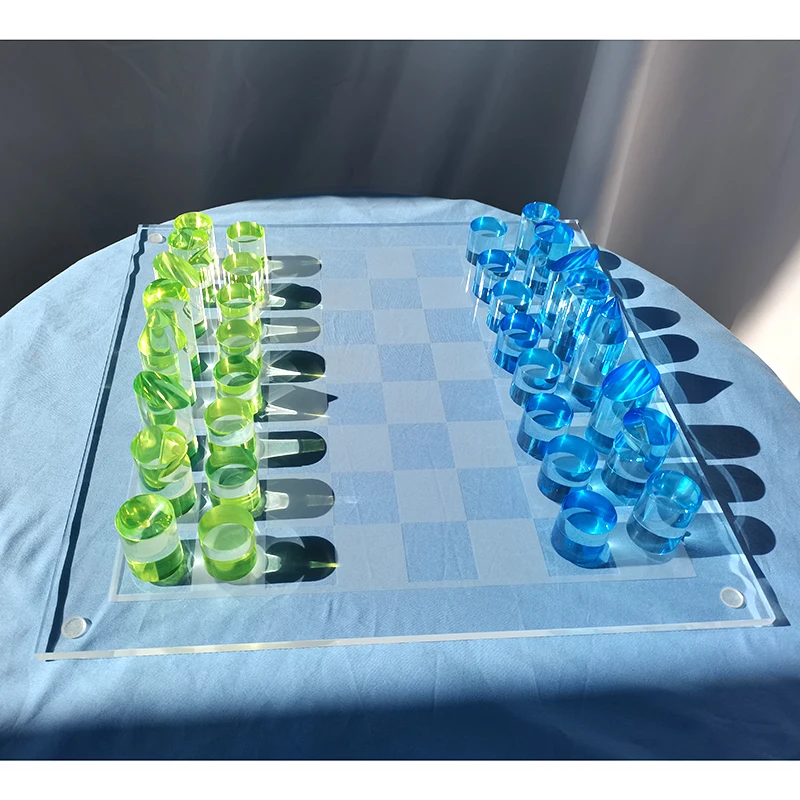 Customized 3d Acrylic Luxury Chess Board Game Set Home Decor Chess