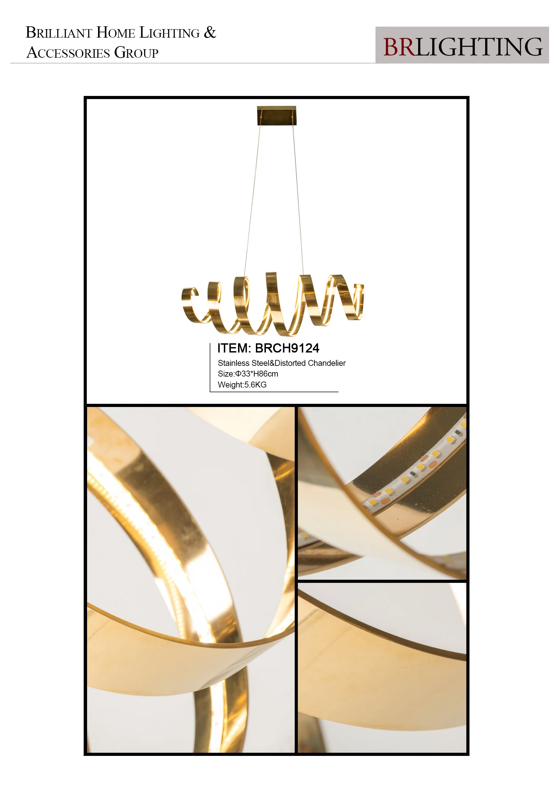 Modern Nordic New Design Creative Plating Stainless Steel Golden Color Chandeliers Pendant Lighting