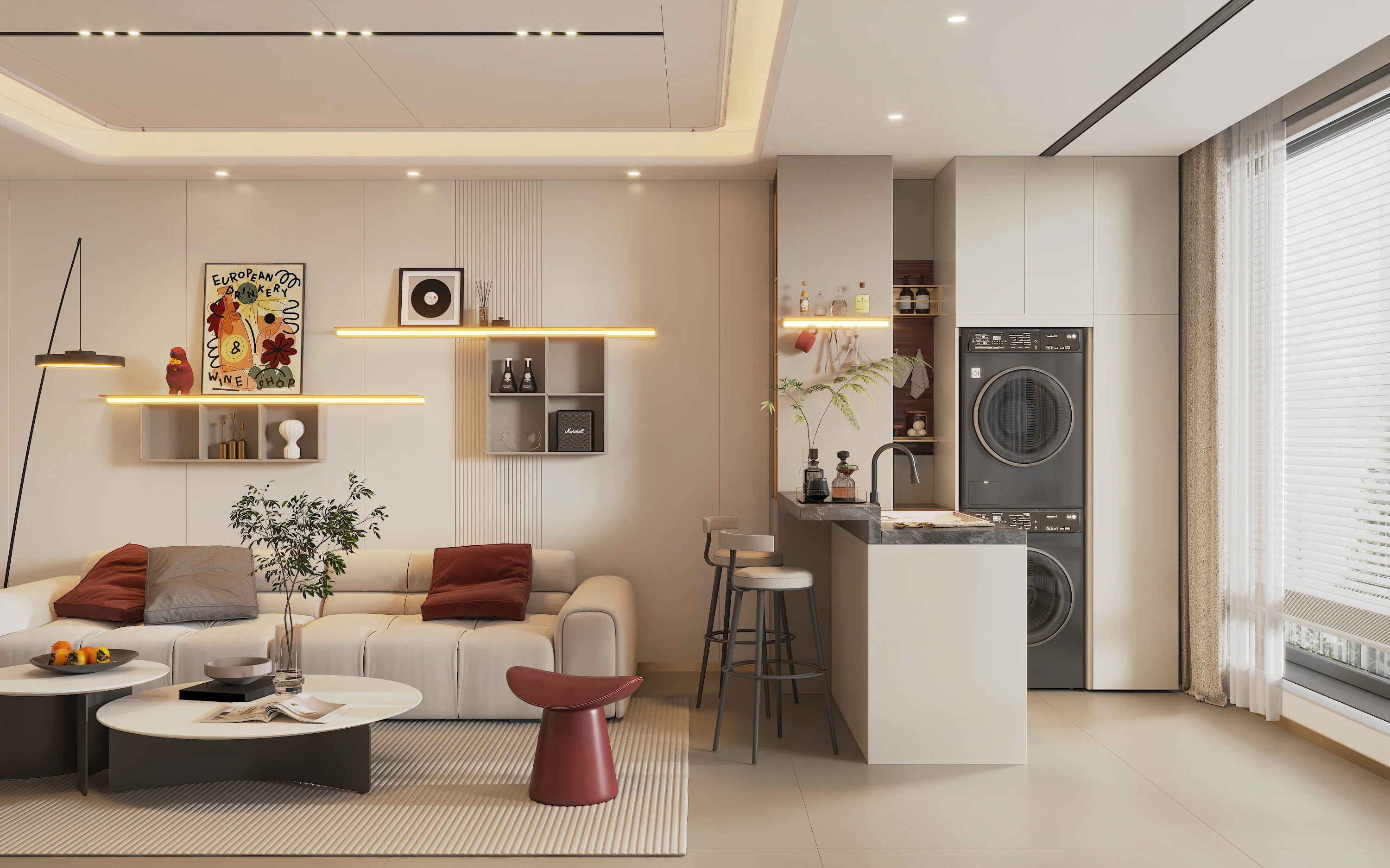 Hot Selling Modular Easy Adjustment Aluminium Alloy Home Decor Storage Wall Shelf for Living Room manufacture