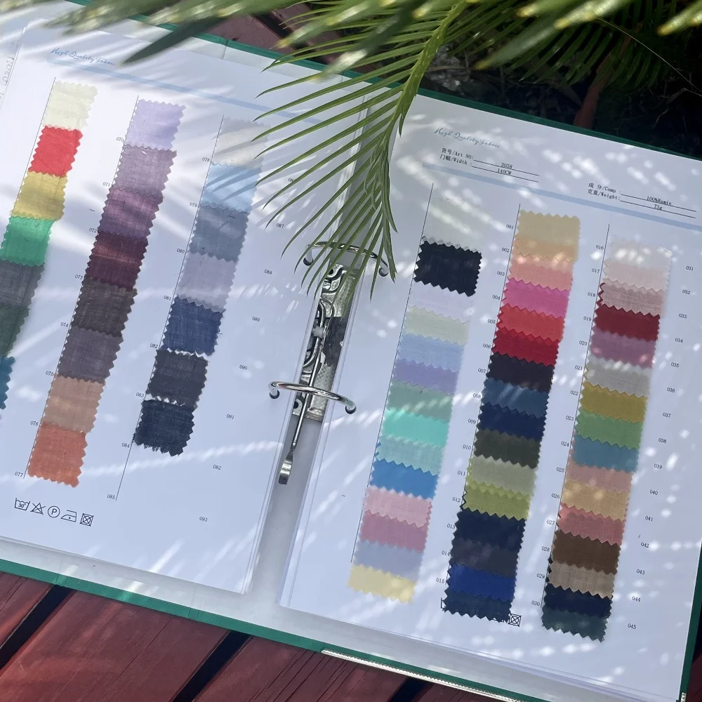Linen Fabric Linen Customized New Design Fabric Color Book Card Swatches Sample Book Ramie Fabric