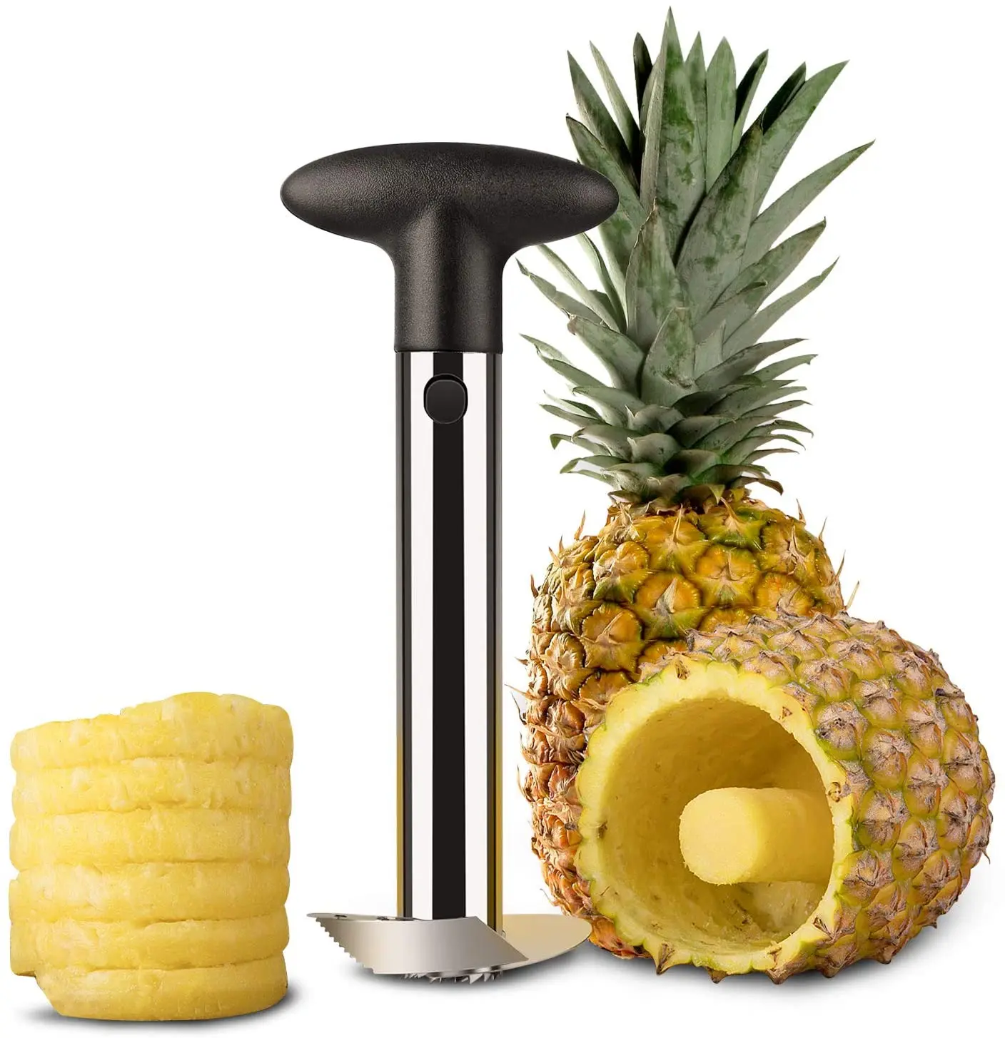 Pineapple Corer and Slicer Tool Stainless Steel Fresh Pineapple Cutter