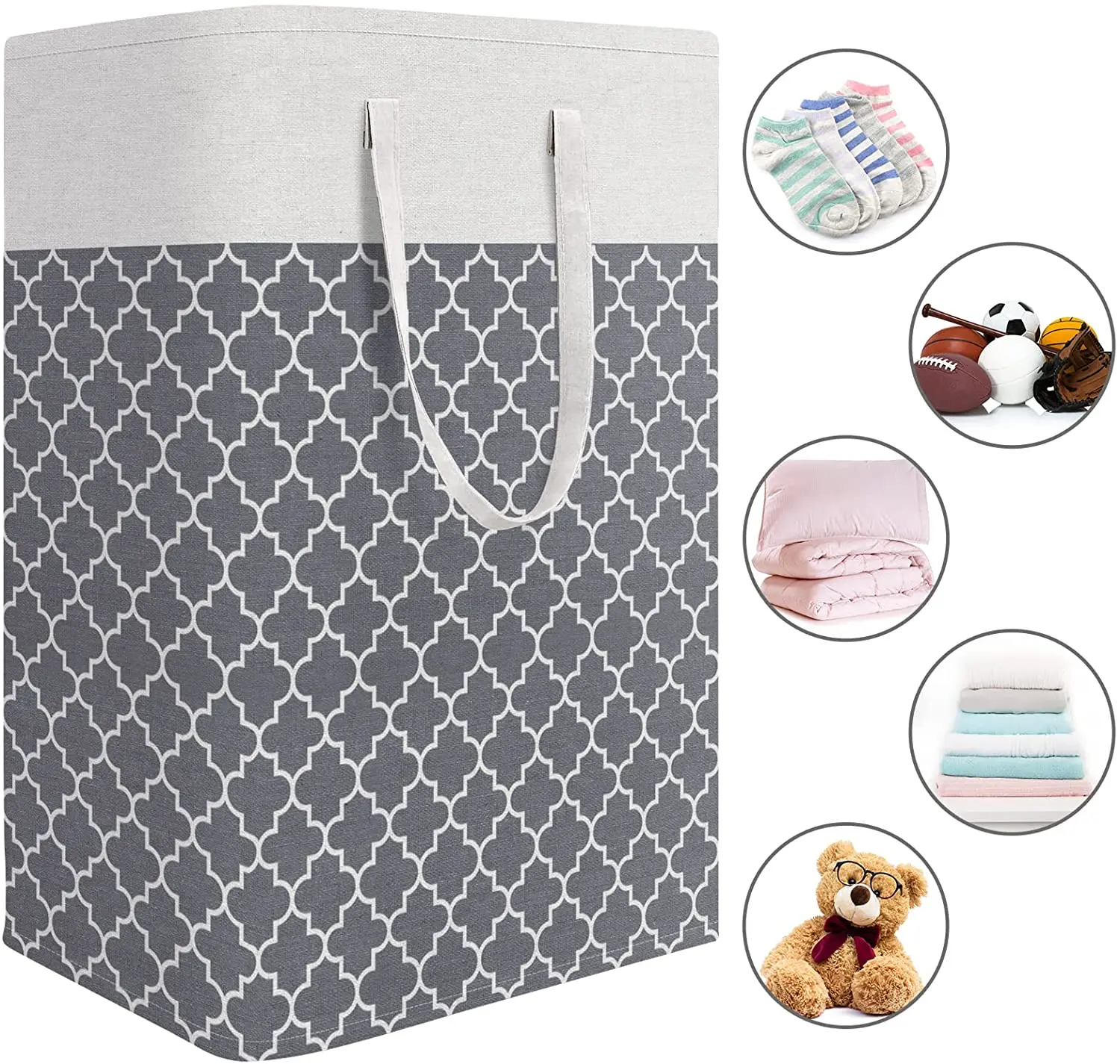 75 л корзины для белья корзина для белья с длинными ручками Складная Водонепроницаемая корзина для одежды Прочная высокая корзина для белья