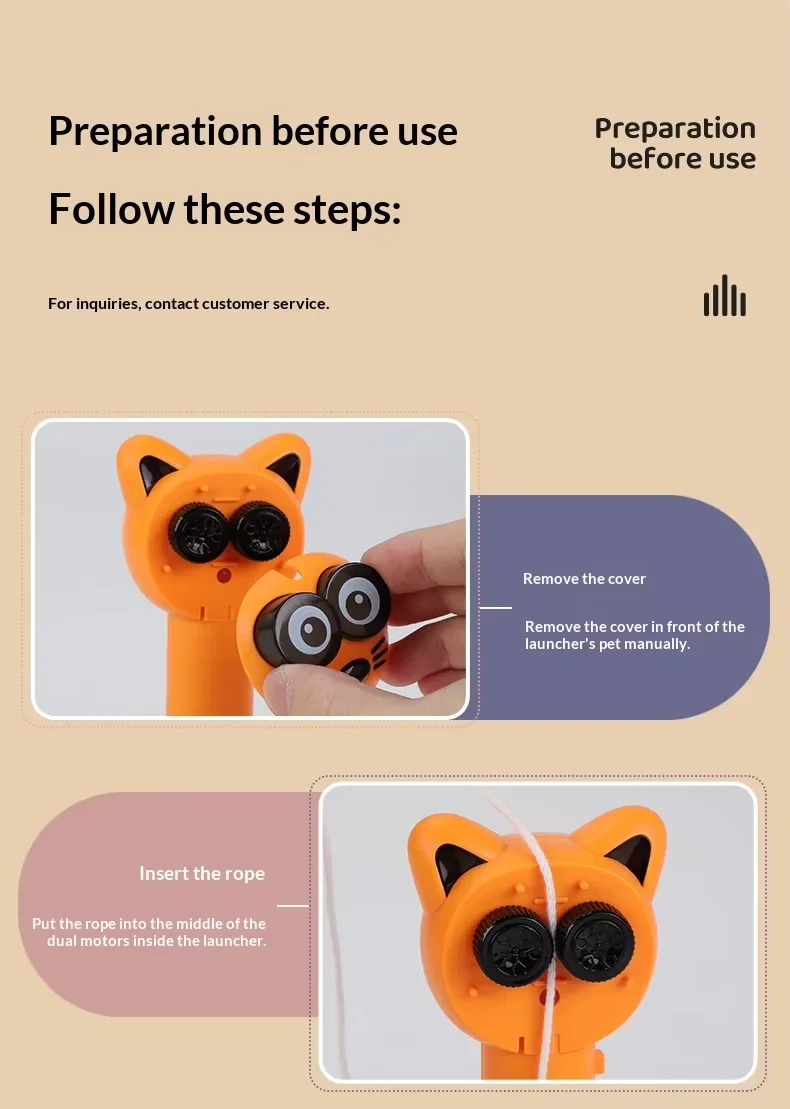 Luminous USB Charging Electric Cat Toy Automatic Rope Teaser Wand Funny Interactive Pet Toy factory