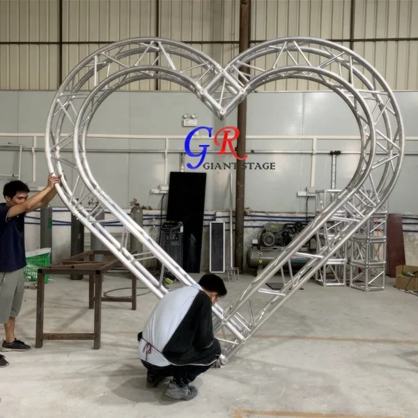 Heart Customized Arch Curved Roof Background Event Aluminum Stage Truss