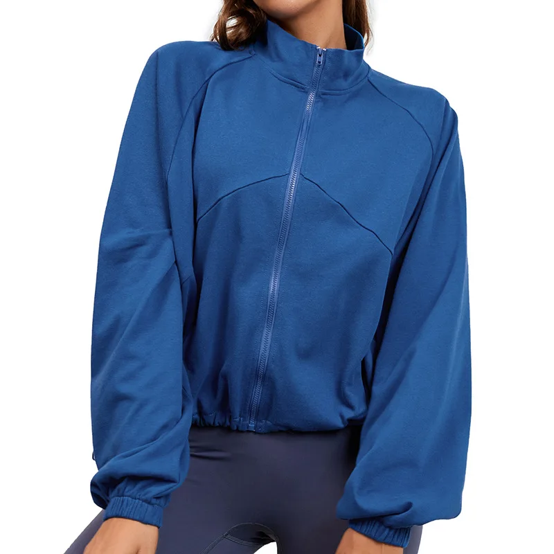 custom wear Running Yoga Clothes Quick-drying Stand Fitness wear Jacket woman jacket