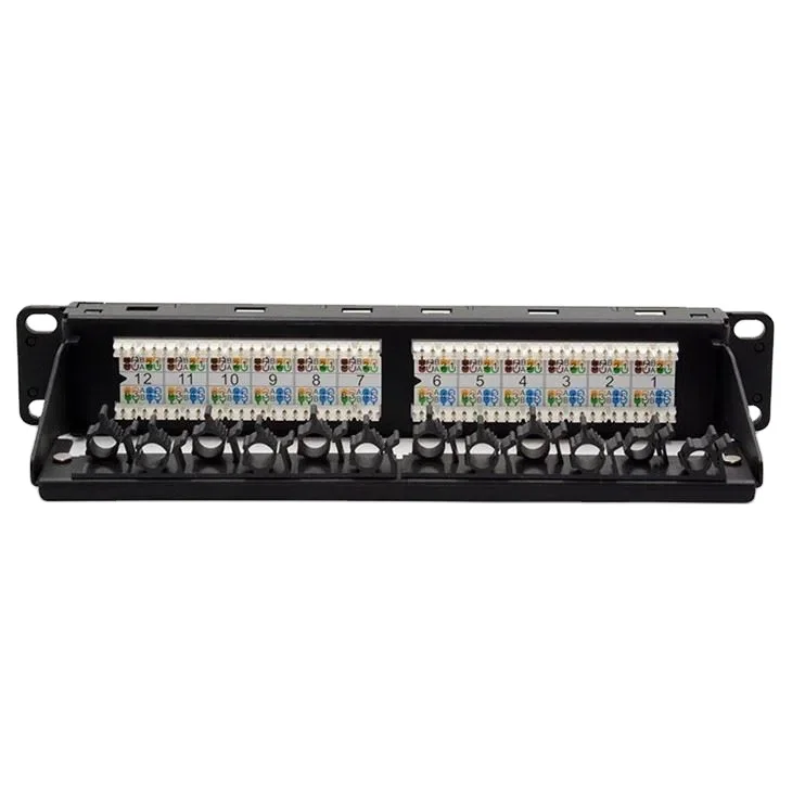 High Quality 12 Port Cat6 RJ45 Unshielded Patch Panel Rack Mounted With ...