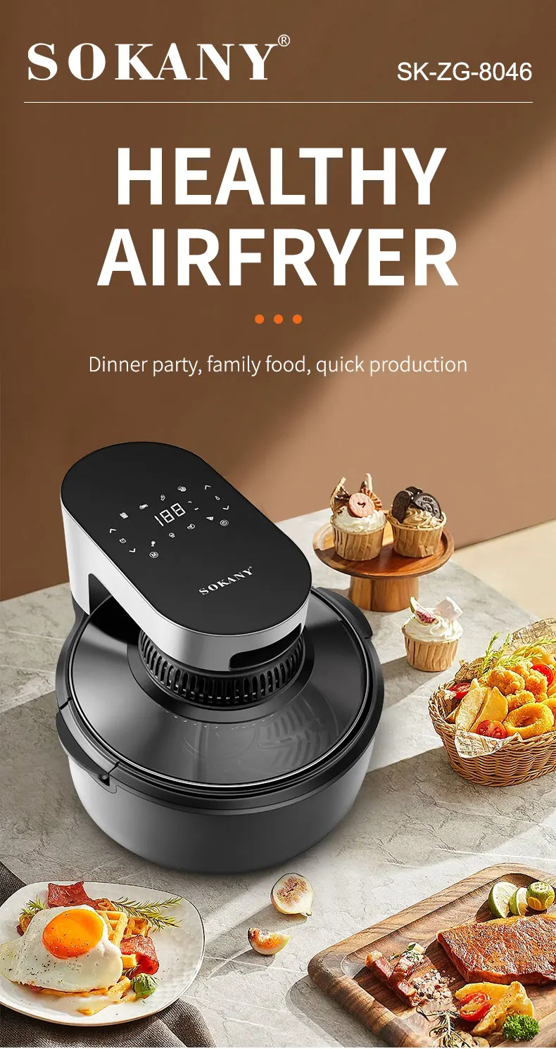 8046sokany Bestselling Air Fryer 5.5l Large Capacity High Power Air