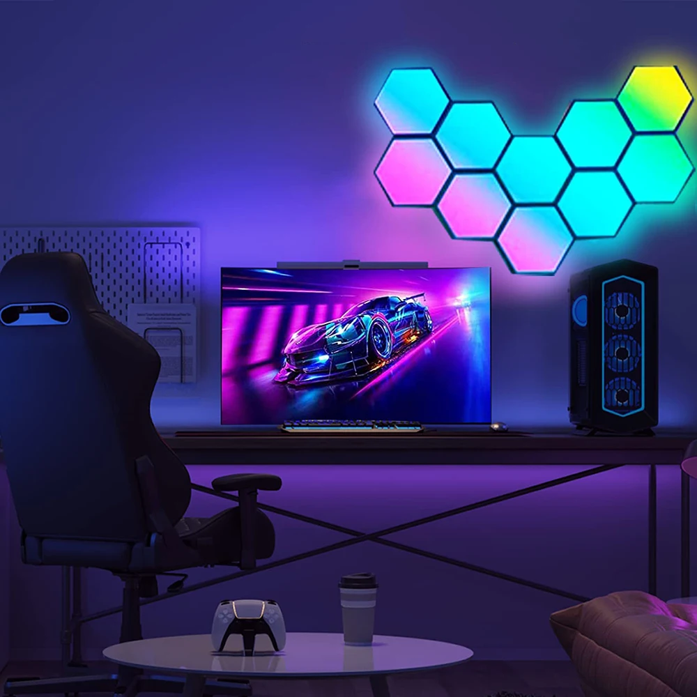RGB Light Led Hexagonal Lamps Modular Sensitive Lighting DIY Creative Decoration Wall Lamp Led Night Light