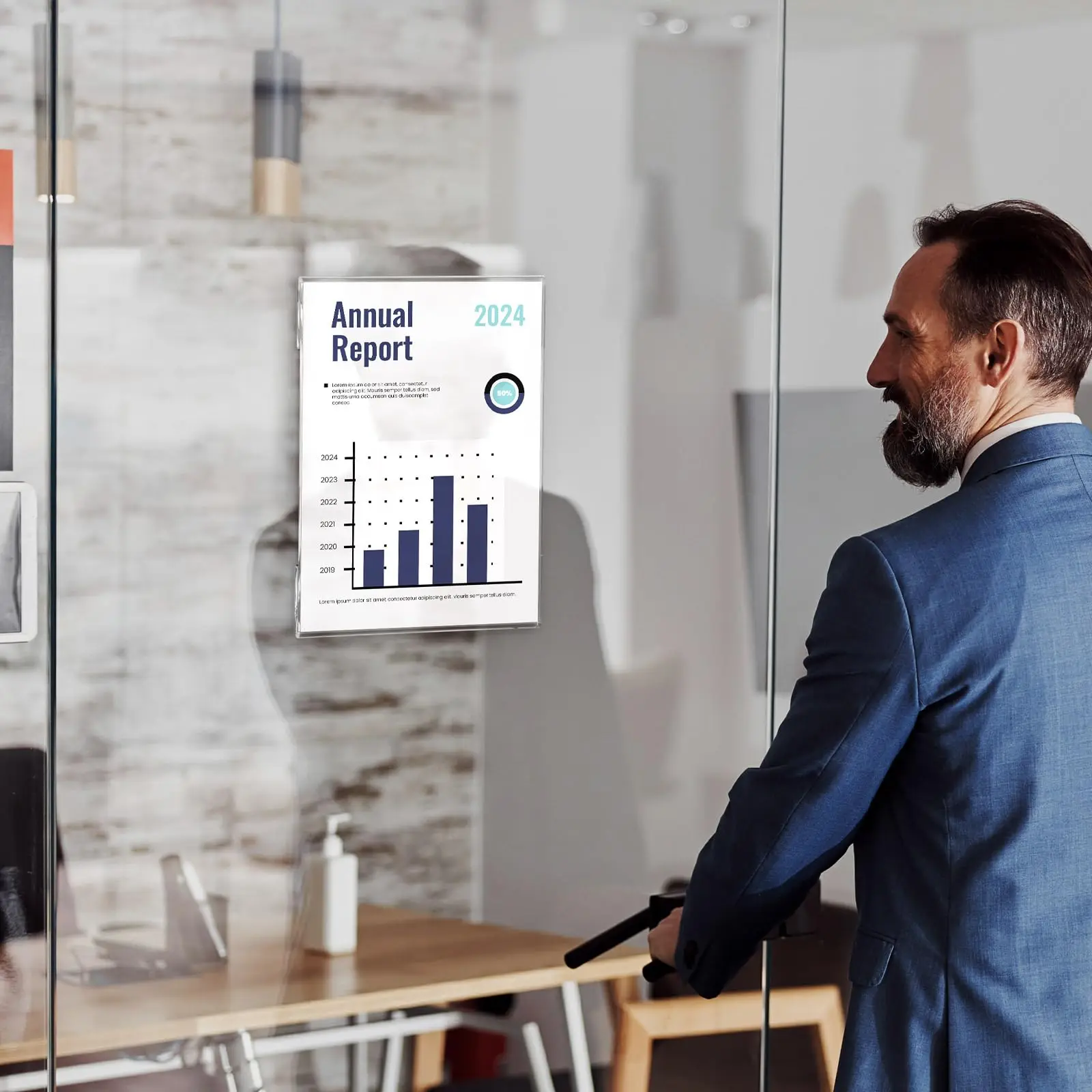 Customized A4 A5 A6 Sign Holder with Double Sided Tape for Store Restaurant Clear Acrylic Wall Mount 8.5x11inch Sign Holder factory