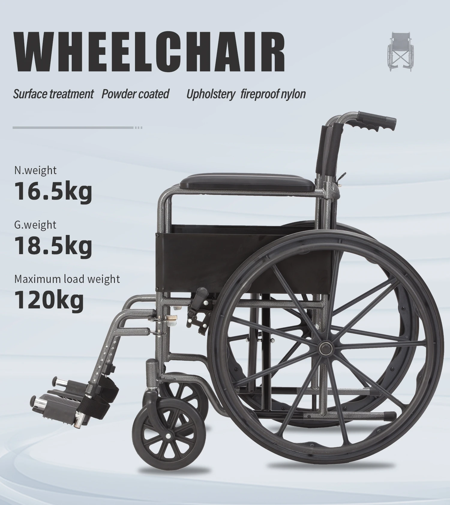 Wheelchair Factory Best Transport Chair Bariatric Transport Lightweight Collapsible Wheelchair