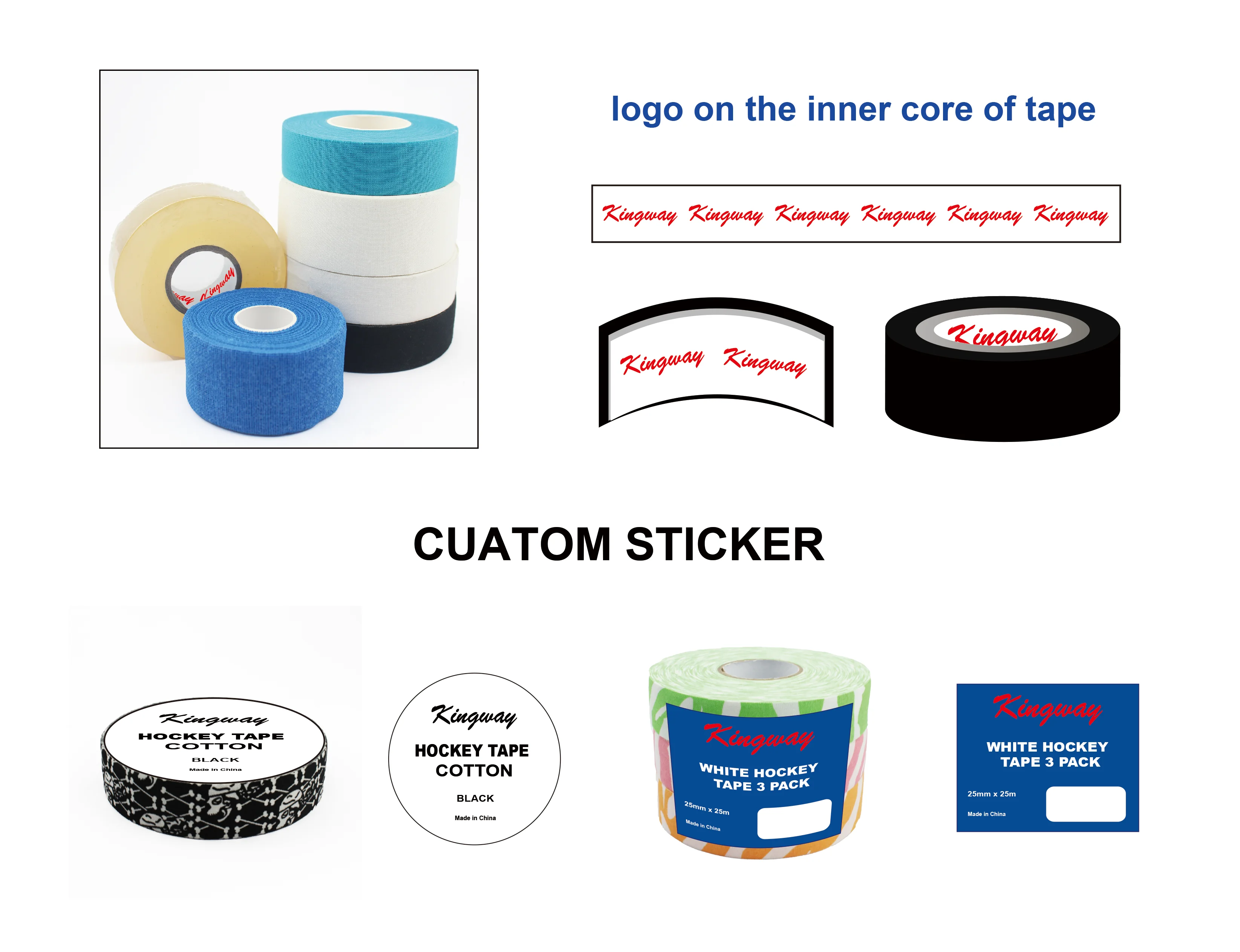 Custom Color Hockey Sock Tape Sports Tape Clear Grip Hockey Tape ...