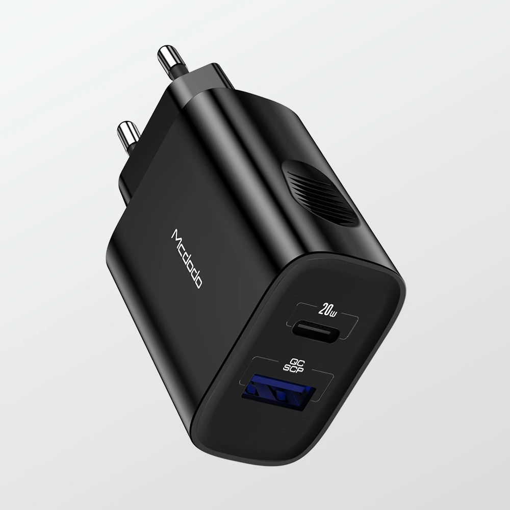 Mcdodo 20 Вт PD зарядное устройство с двойным портом USB A QC3.0 SCP USB-C PD 20 Вт USB зарядное устройство для iPhone12/12Pro/mini/Pro max