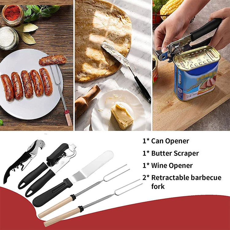 Outdoor Camping Cooking Utensils Set Portable Camping Cookware Storage Bag 27pcs Kitchen Accessories Utensils Set