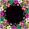 Non-slip Noise Reduction Shock Absorbent Black Colorful Flower
