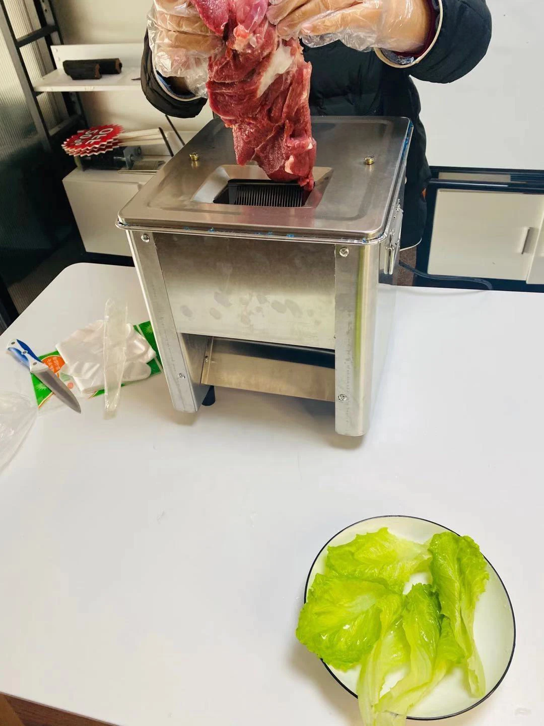 Small Home Use Meat Cutting Slicing Machine Mini Portable Beef Meat Cutter Dicing Machine Electric Meat Slicer Cutter