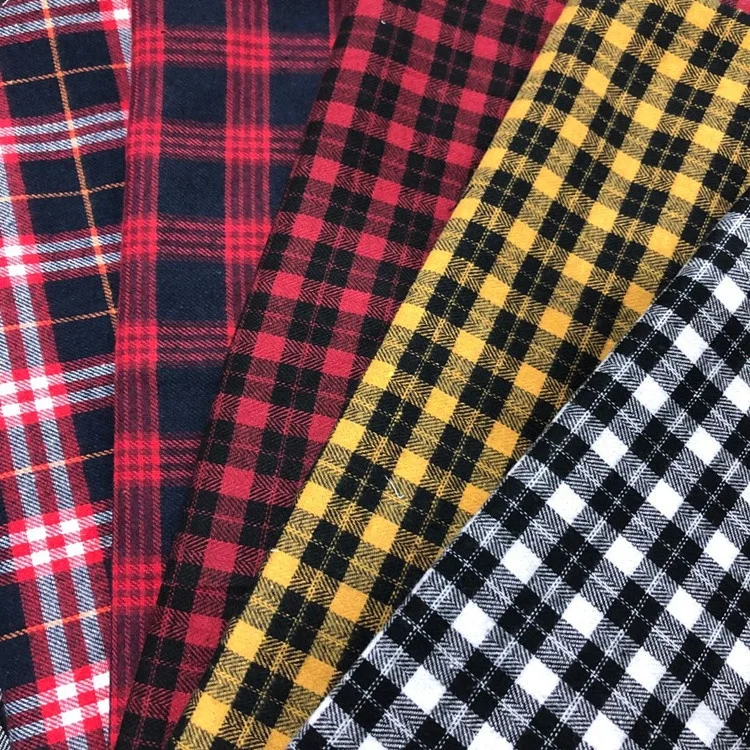 2021 Shaoxing текстиль 65 полиэстер 35 хлопок T/C Одиночная матовая фланелевая ткань в клетку различные цвета