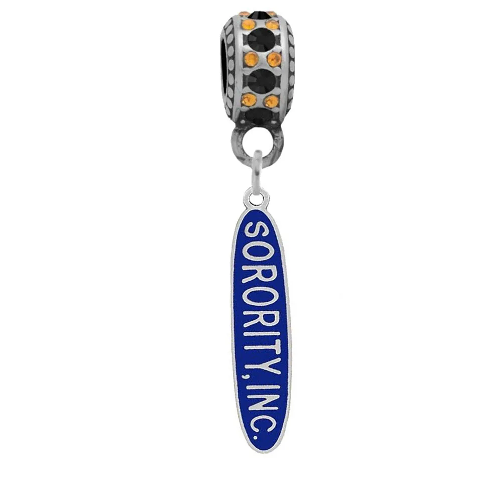 Enamel Color Greek Letter ZETA Amicae Sorority Fraternity Charm Pendants With European Bead