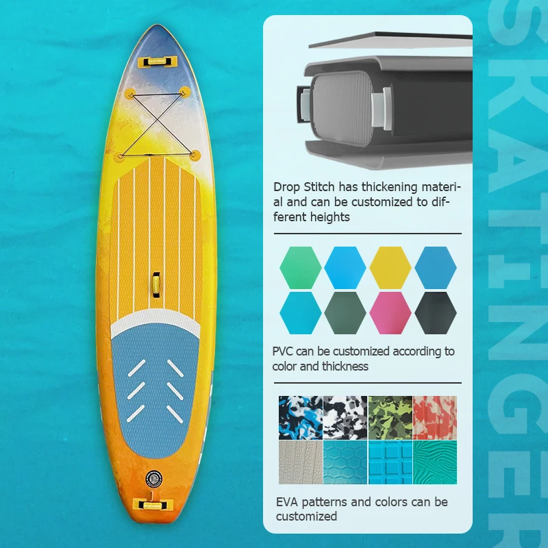 Skatinger Custom UV Printed Inflatable SUP Paddle Surfboard Ready Ship Stand-On Paddle Boards Drop Stitch Colorful Board