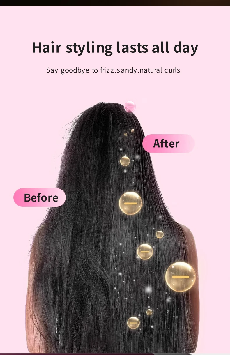 Professional Cordless Hair Straightener Comb LED Display Portable Wireless Rechargeable Hair Straightener Brush