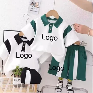 Summer Kids Clothes Short Sleeve Letter Polo Shirt Shorts Two Piece  Tracksuits Children Clothing for Boy