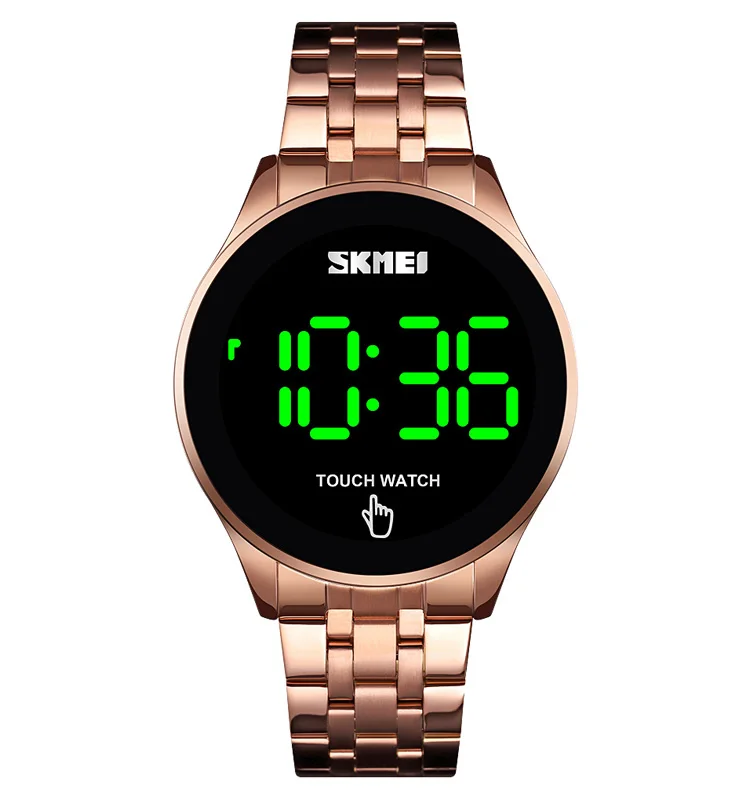 Skmei 1579 Led Touch Screen Watch Stainless Steel Bracelet Men Relogio Masculino Digital Touch Watch