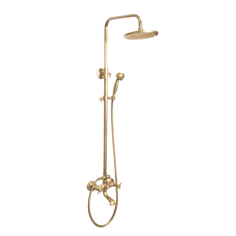 Traditional Brass Triple Function Exposed Thermostatic Shower System - Brushed Brass supplier