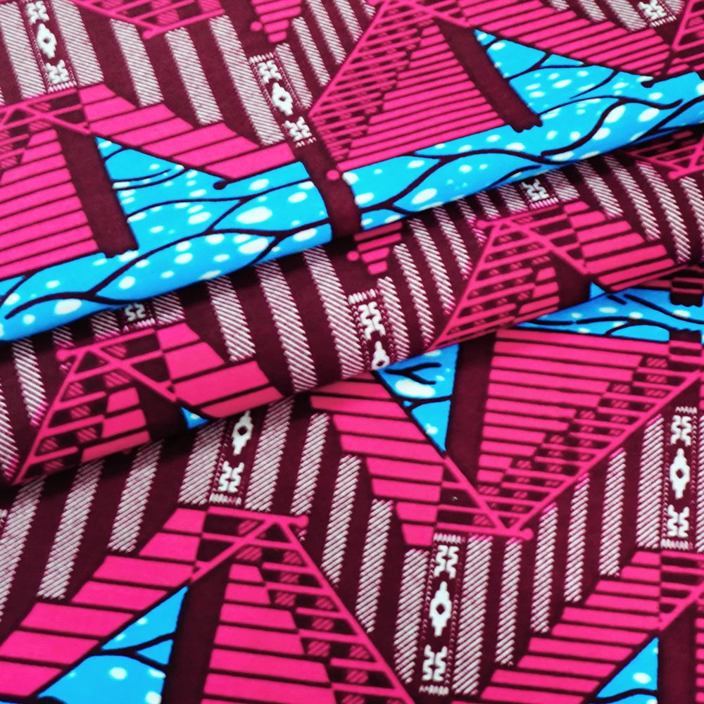 Ткань из Анкары, африканская восковая Ткань, 100% хлопок, восковая ткань kente V1136