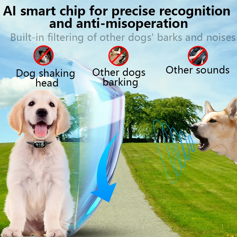 BR02 Rechargeable Magnetic Bark Collar IP67 Waterproof Anti-Barking Vibrating Shock Collar with Fashion Style Discounted Sale