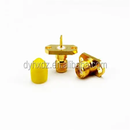 SMA connector female jack 2-holes flange mount with Extended 3mm pin