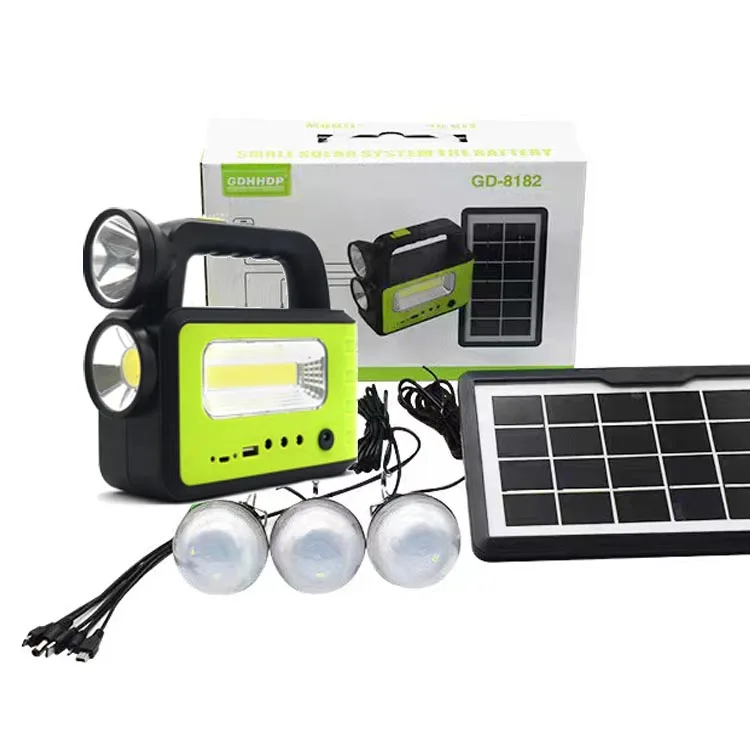 Portable Solar Energy Kit GD8182 - 5in1 Solar Lighting System with