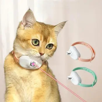 Smart LED Laser Chasing Collar Cats Pet Self-Playing Toy Sustainable Made Plastic Silicone Providing Hands-Free