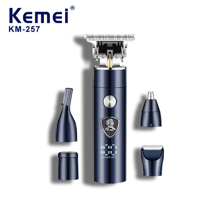 5 In 1 Cordless Electric Hair Trimmer Set Hair Shaver Nose Trimmers Kit KM-257 Hair Trimmer Clipper Set For Men