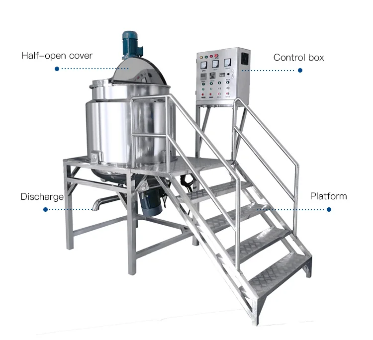 Vacuum Ointment Emulsifier Liquid Detergent Making Machine Liquid Soap Cosmetic Face Cream Mixing Machine