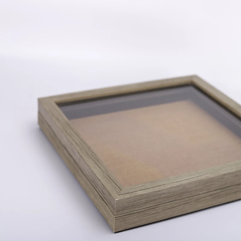 Shadow Box Display Case 10X10 Photo Frame Design Double Wooden New With Linen Back Black OEM Customized Dream Logo Time Pcs Type