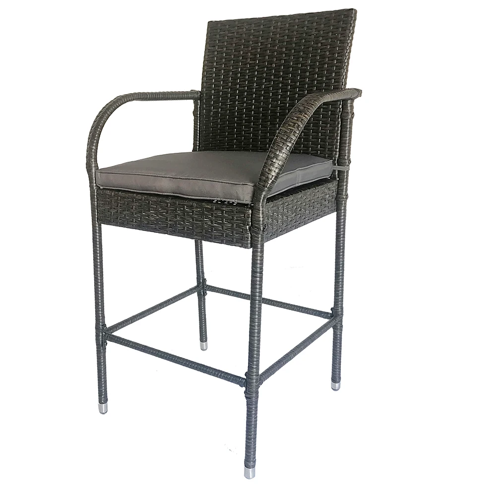 Оптовая продажа, уличный ротанговый высокий стул, Плетеный барный стул, мебель для дома, гостиной, сада, патио, улицы