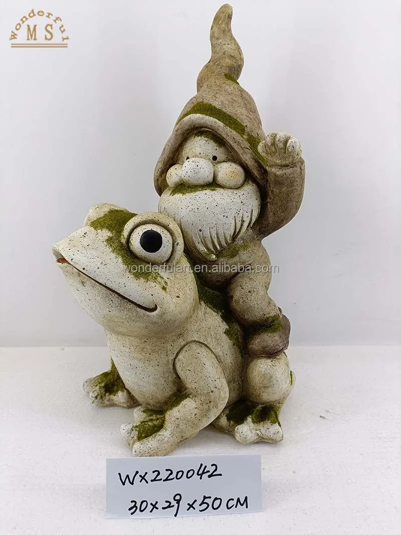 Elf Figurine with Animal  Tortoise Frog Snail Elves Welcome Statue for Home  Outdoor Courtyard Garden Decoration
