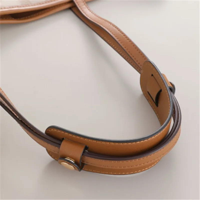 Wento 1pcs 43''-49'' Camel PU Leather Straps Adjustable Bag