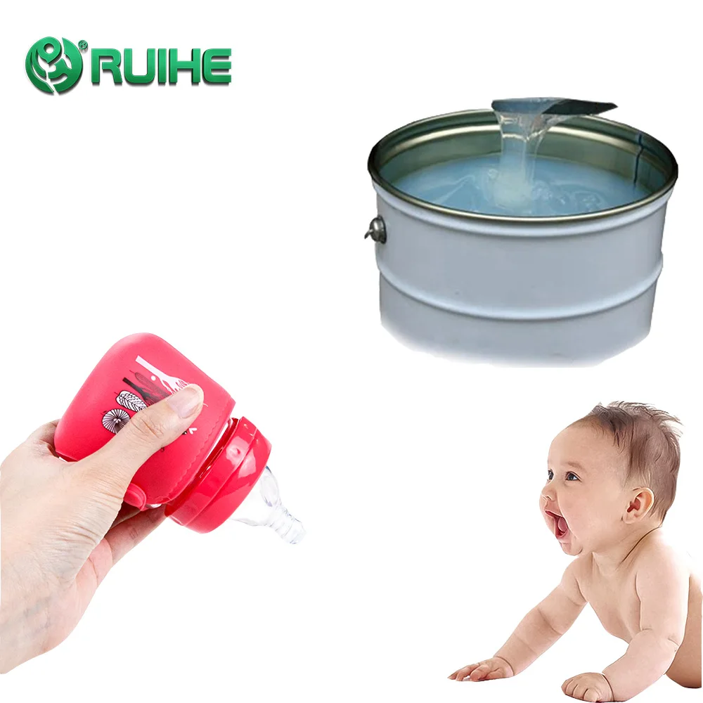 High Transparency Food Grade LSR Liquid Silicone Rubber with 50 Shore A Hardness and 1:1 Mixing Ratio for Baby Nipples
