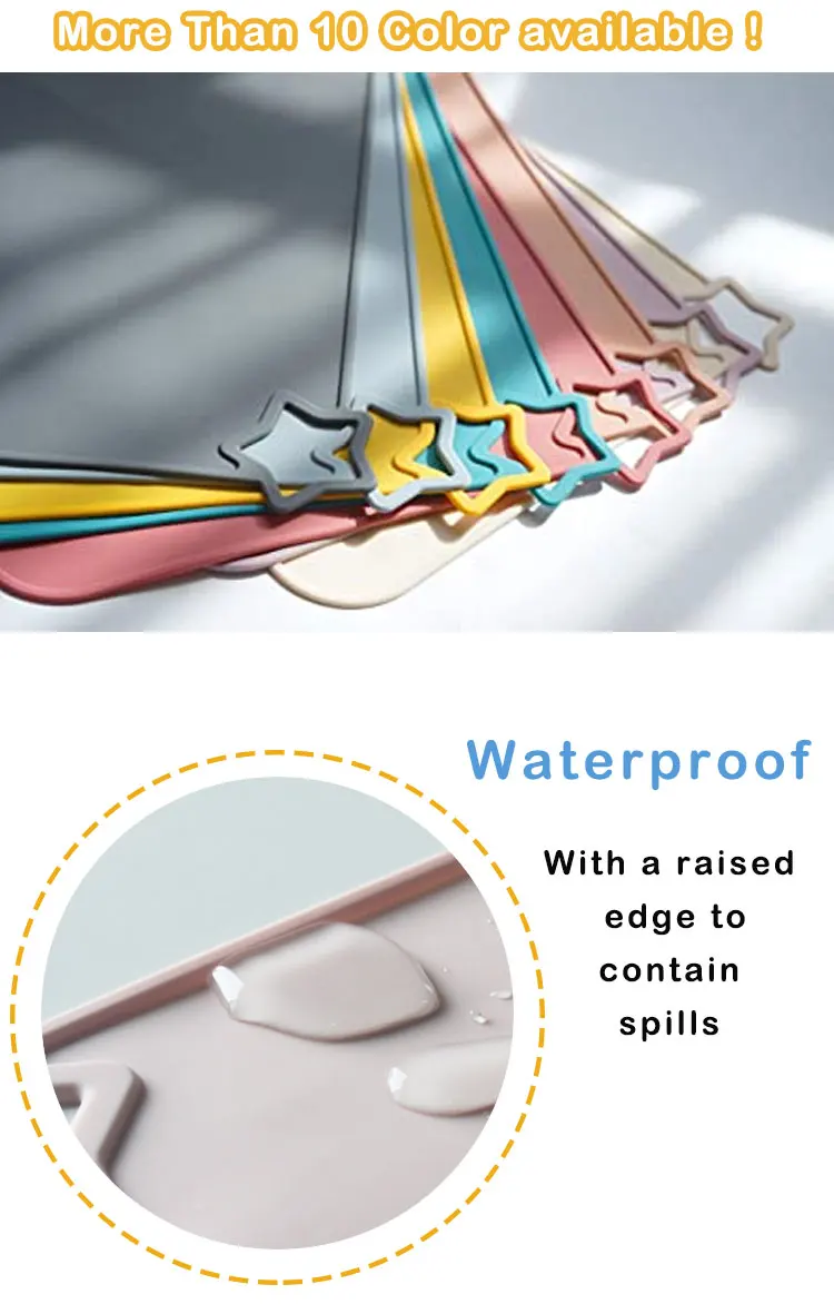 Bpa Free Customize Kids Dining Table Place Mat Baby Silicone Placemat