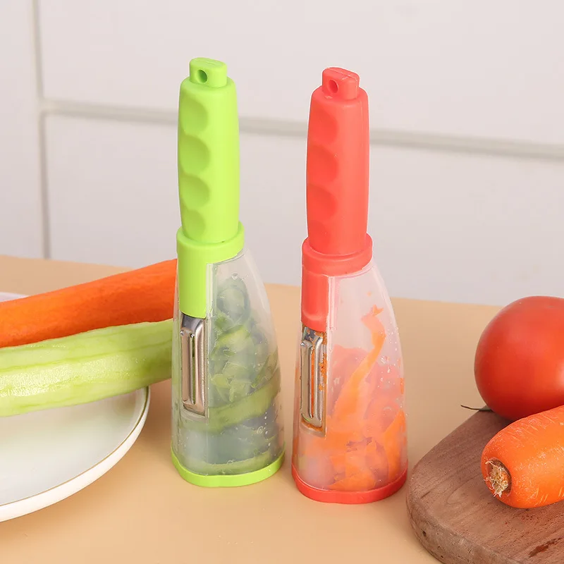 Multifunctional Kitchen Gadget Tools Carrot Peeling Knife Vegetable Fruit Peeler With Storage Box Container