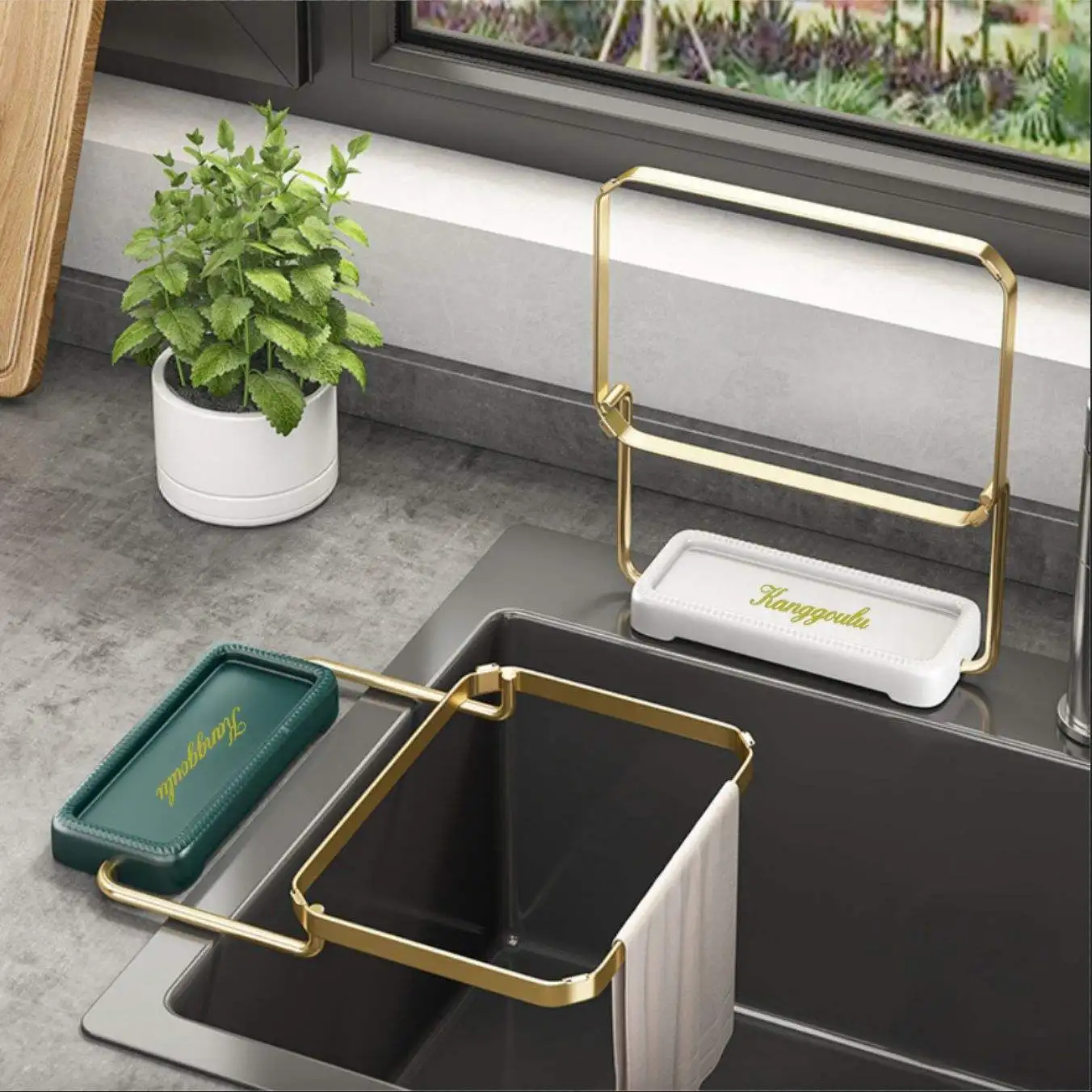 Plastic Kitchen Sink Corner Waste Holder Mesh Bag Leftover Food Catcher Anti-Clogging Foldable Drain Rack Kitchen Organizer