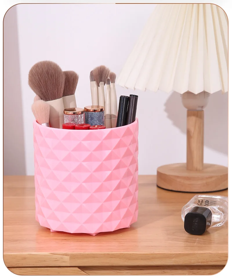 360 Rotating Makeup Brush Holder Portable Desktop Makeup Organizer Cosmetic Storage Box Make up Tools Spinning Pencil Case Pet manufacture