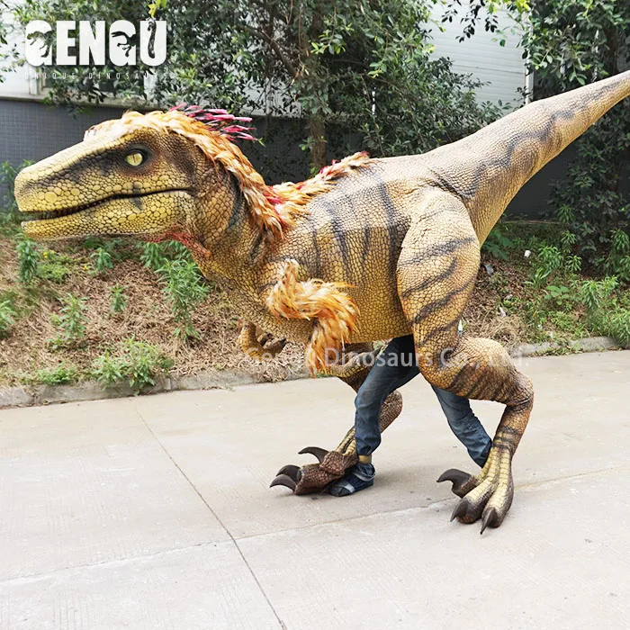 Adult Walking Dinosaur Costume Artificial 3D Metal for Indoor Use for School Kindergarten Daycare Public Airport Shopping Mall