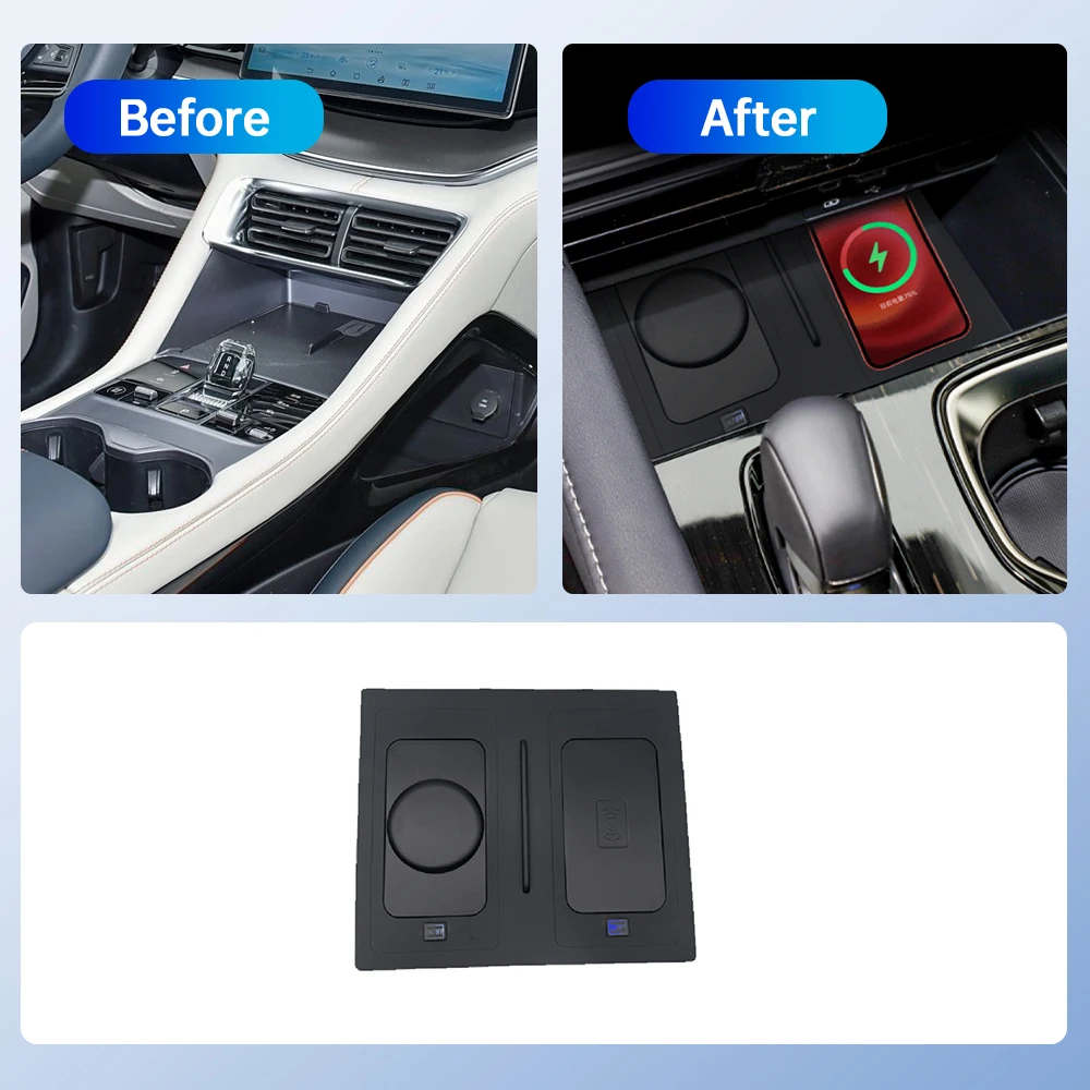 cigarette lighter wireless charger Wireless Charger for BYD Song Plus 2021-2023 LHD/RHD 15W Cigarette Lighter  Mobile Phone Holder with Fast Charging