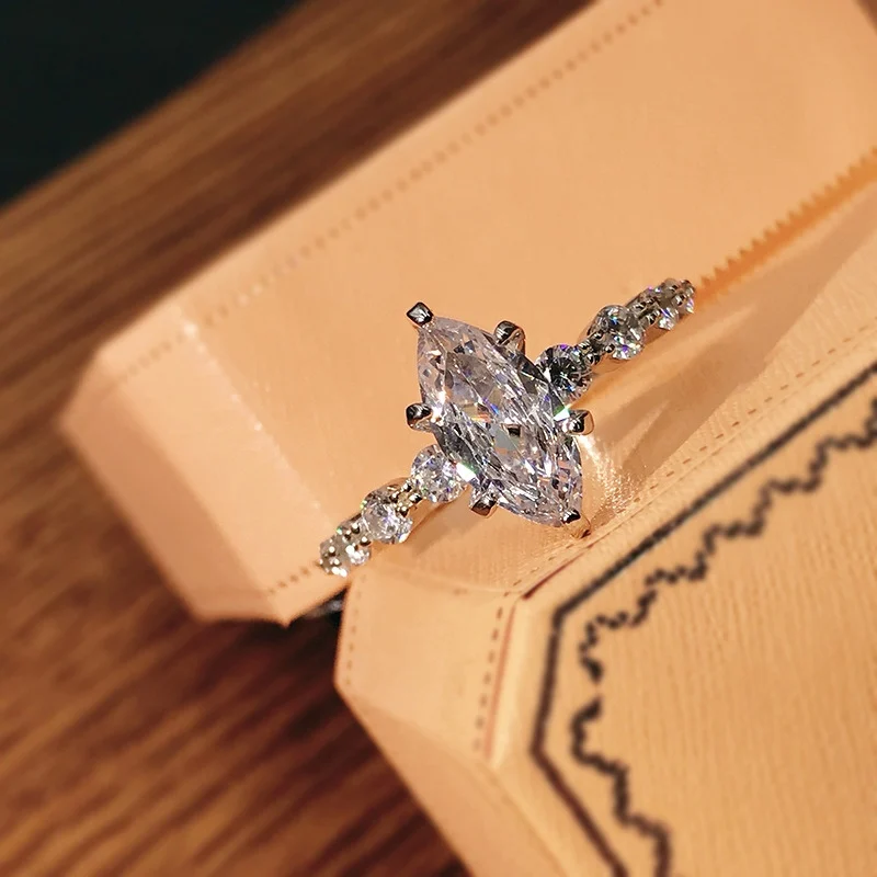 KAKODIY Classic Design Beautiful Timeless Band 925 Sterling Silver 5A Cubic Zirconia Women's Jewelry Wedding Engagement Ring detail 3
